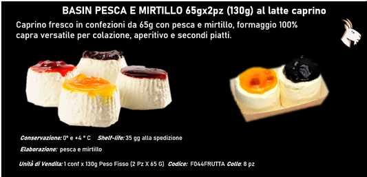 BASIN PESCA E MIRTILLO 65gx2pz (130g) al latte caprino