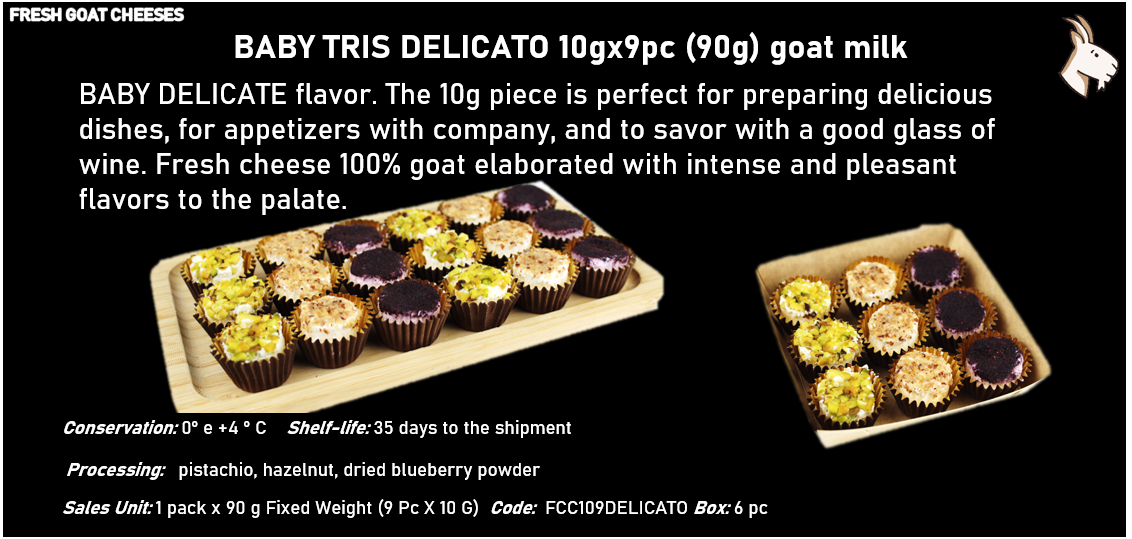 BABY TRIS (10gx9pz) al latte caprino 90g peso fisso - DELICATO - GUSTOSO - SAPORITO