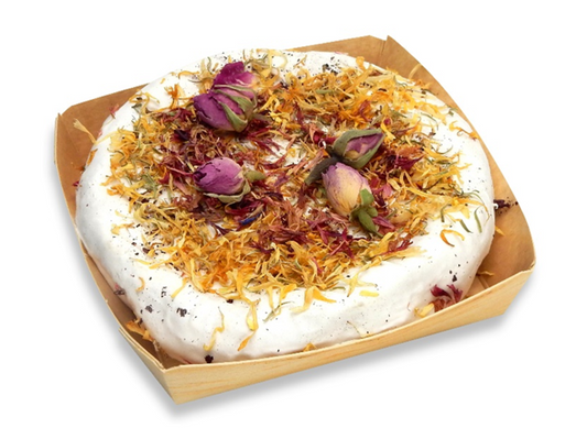 CACIUOLA FIORI E PETALI ROSA al latte vaccino