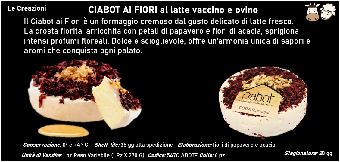 CIABOT AI FIORI al latte vaccino e ovino