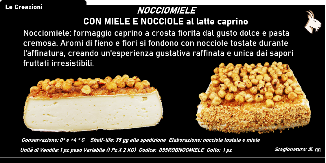 NOCCIOMIELE - CON MIELE E NOCCIOLE al latte caprino