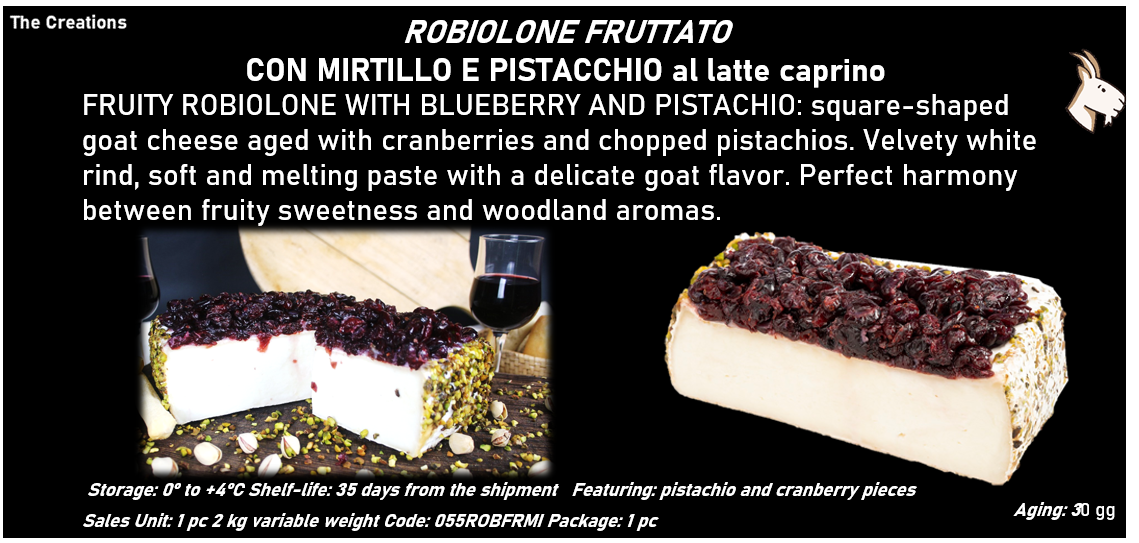 ROBIOLONE FRUTTATO - CON MIRTILLO E PISTACCHIO al latte caprino