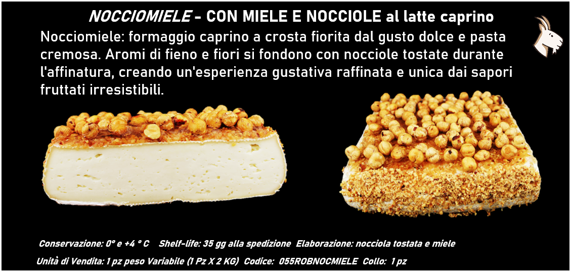 NOCCIOMIELE - CON MIELE E NOCCIOLE al latte caprino