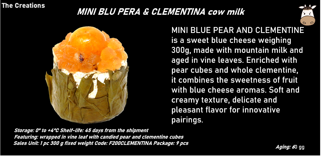 MINI BLU PERA & CLEMENTINA a latte vaccino