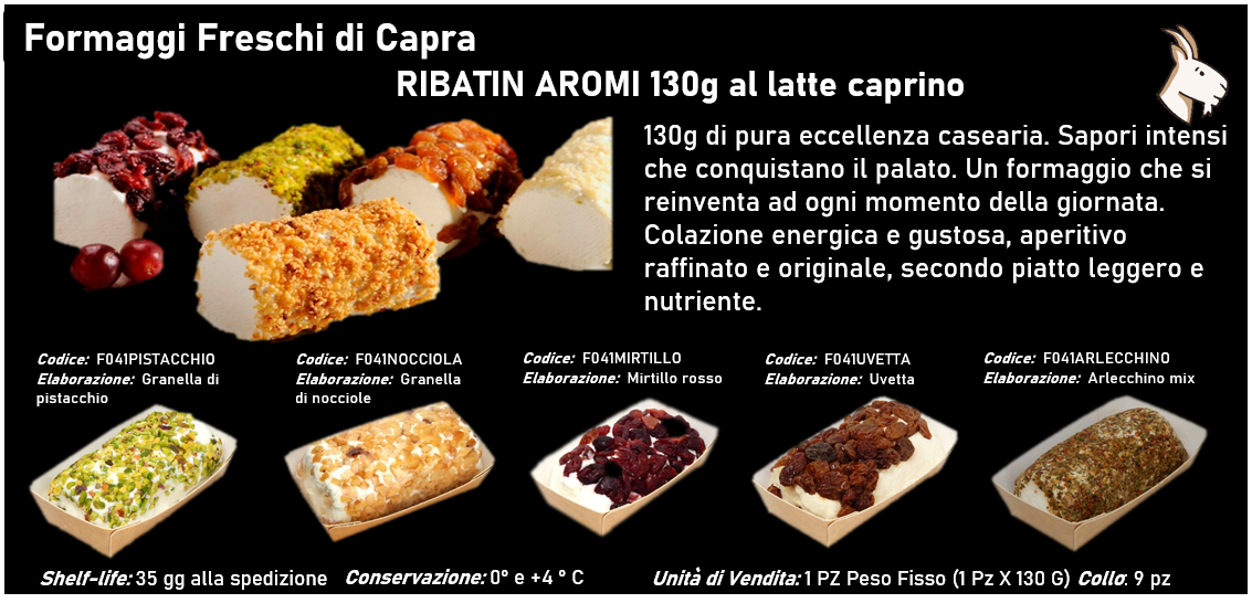 RIBATIN 130g al latte caprino - RIBATIN AROMI 130g al latte caprino