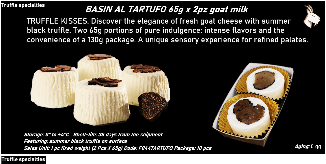 BASIN AL TARTUFO 65g x 2pz al latte caprino