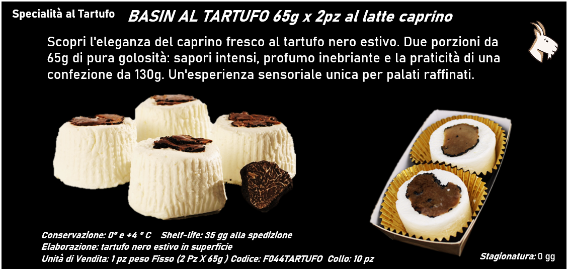 BASIN AL TARTUFO 65g x 2pz al latte caprino