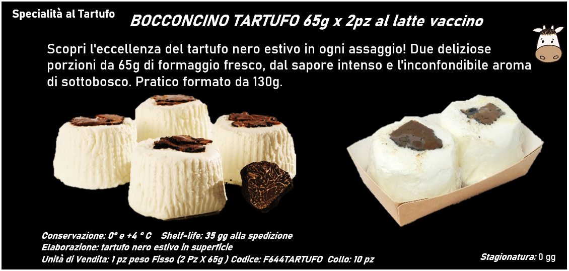 BOCCONCINO TARTUFO 65g x 2pz al latte vaccino