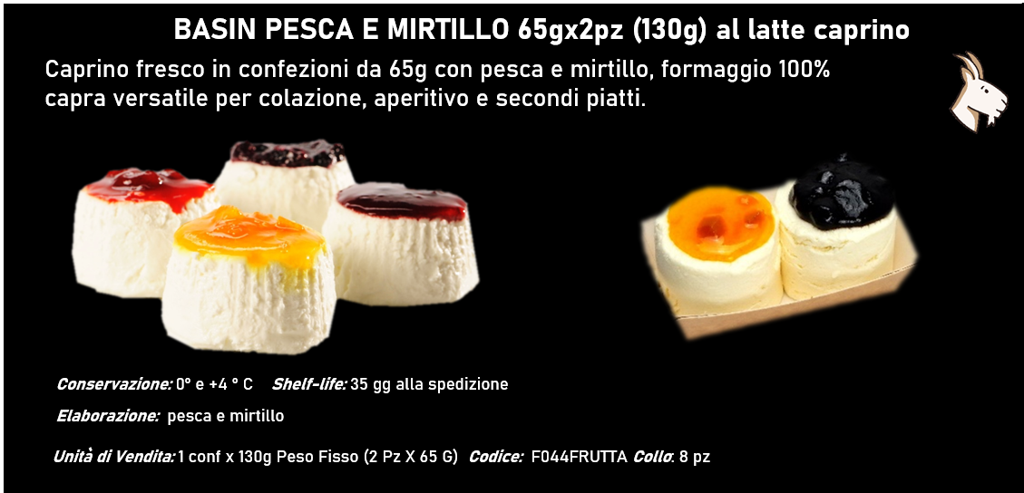 BASIN PESCA E MIRTILLO 65gx2pz (130g) al latte caprino