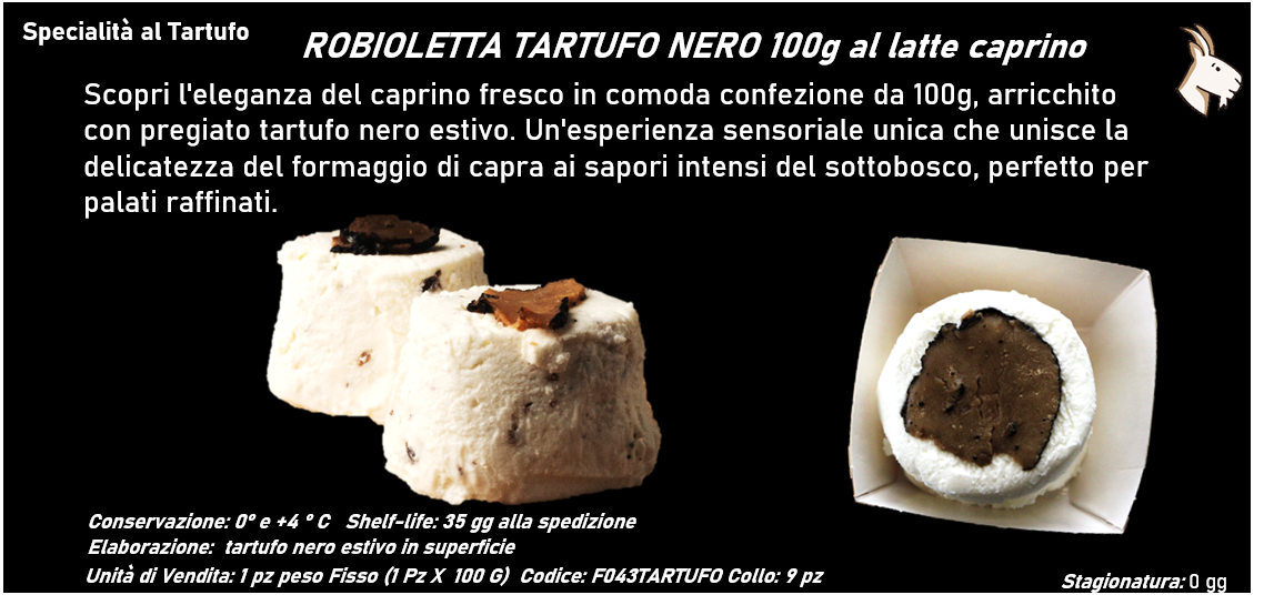 ROBIOLETTA TARTUFO NERO 100g al latte caprino