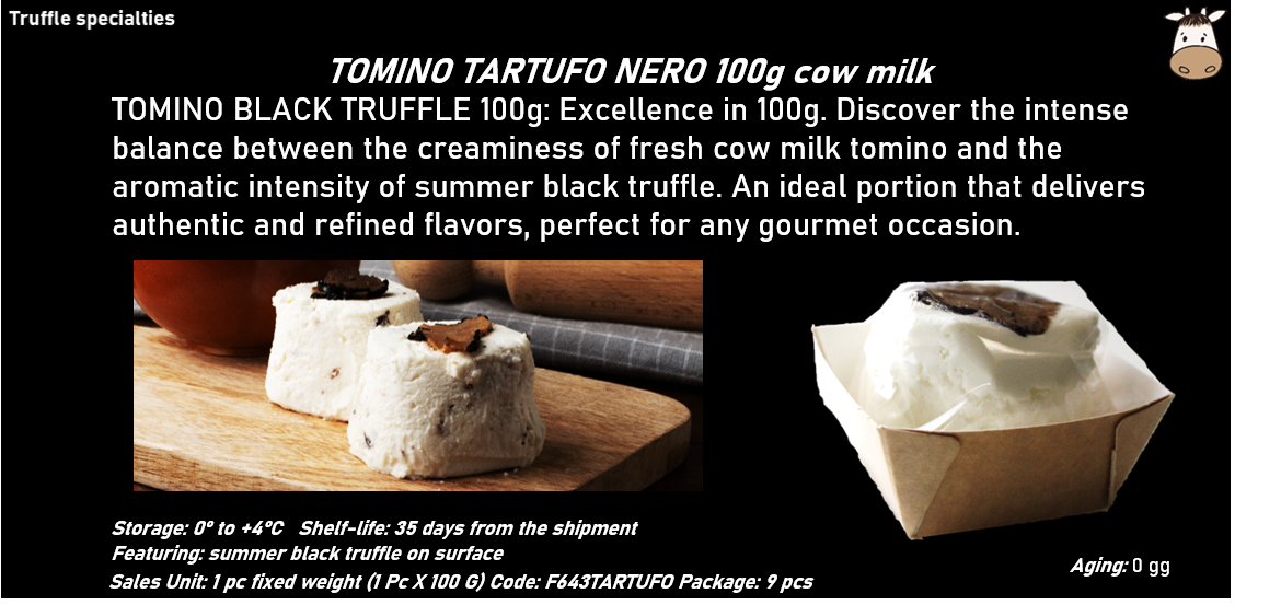TOMINO TARTUFO NERO 100g al latte vaccino