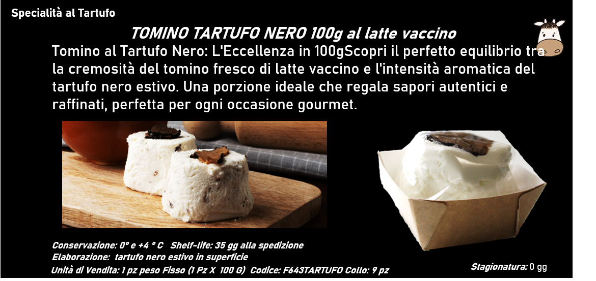 TOMINO TARTUFO NERO 100g al latte vaccino