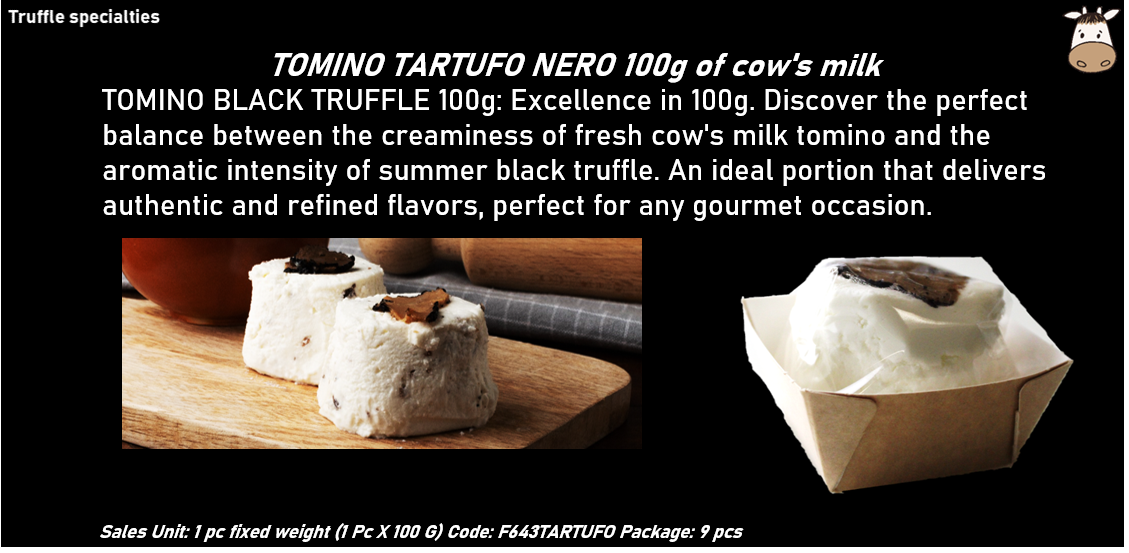 TOMINO TARTUFO NERO 100g al latte vaccino