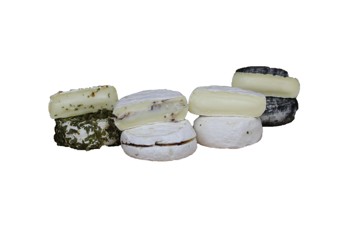 MINI CAMEMBERT 30g x 4pz al latte vaccino 120g peso fisso - naturale - carbone vegetale - tartufo - aglio orsino. -