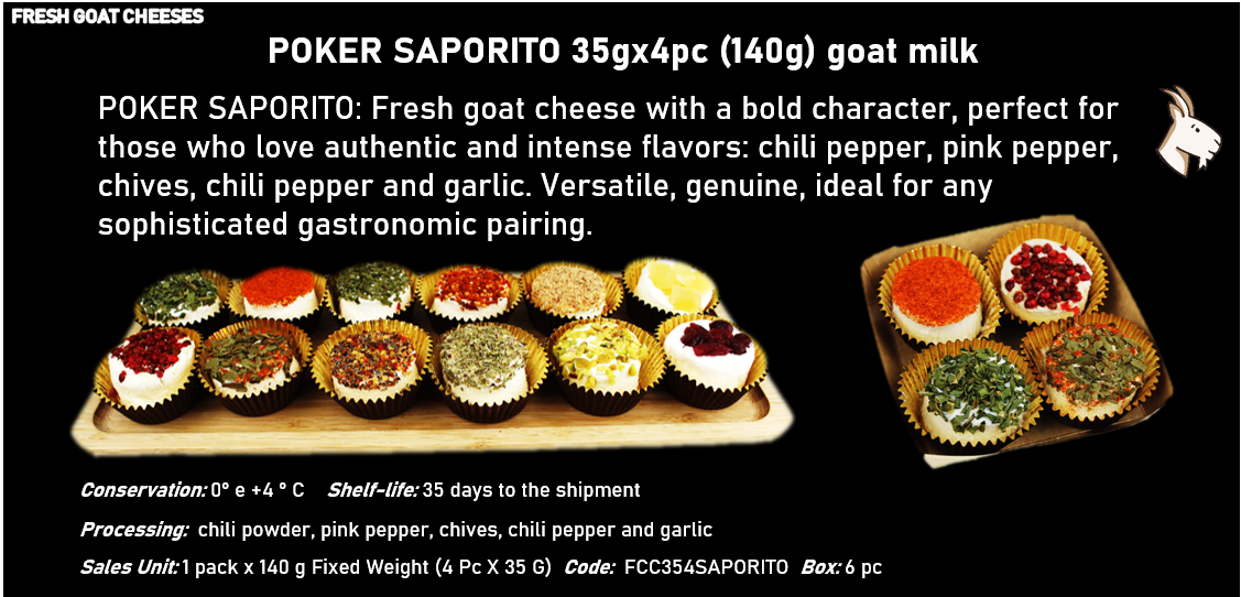 POKER (35gx4pz) 140g al latte caprino: POKER DELICATO - POKER GUSTOSO - POKER SAPORITO