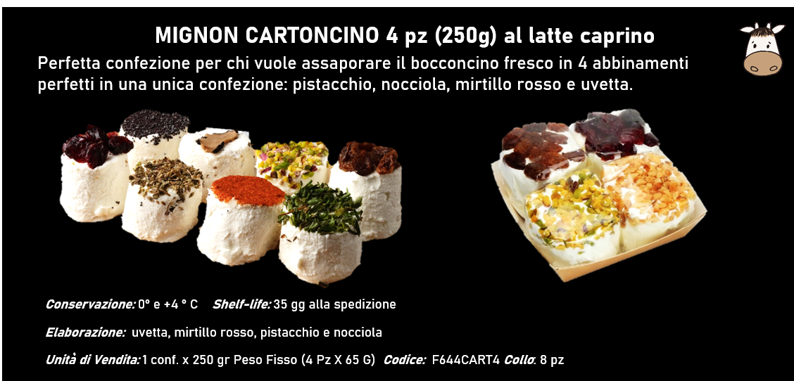 BOCCONCINO CARTONCINO 4 pz (250g) al latte vaccino