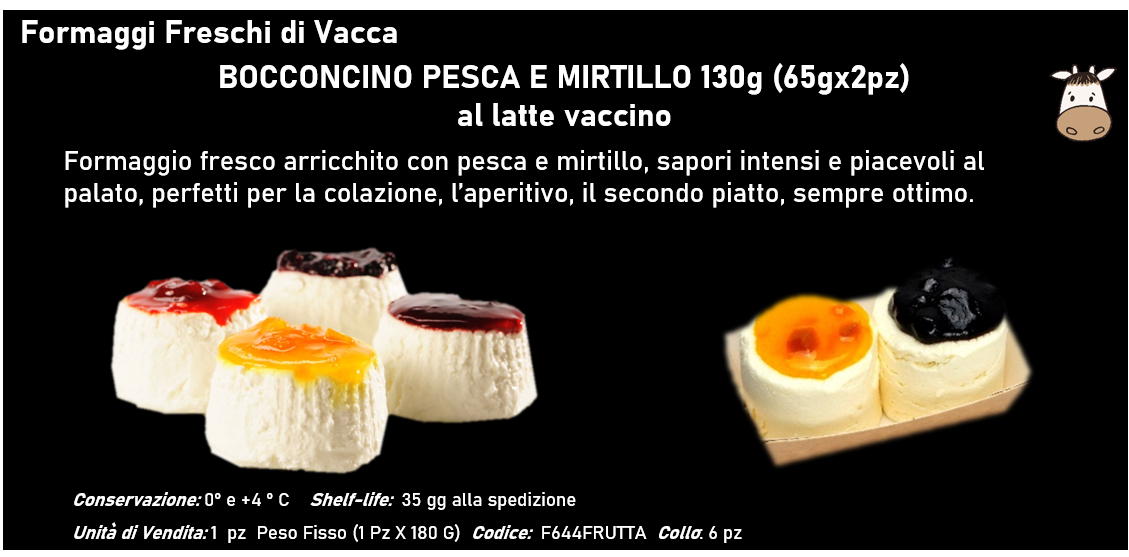 BOCCONCINO PESCA E MIRTILLO 130g (65gx2pz) al latte vaccino