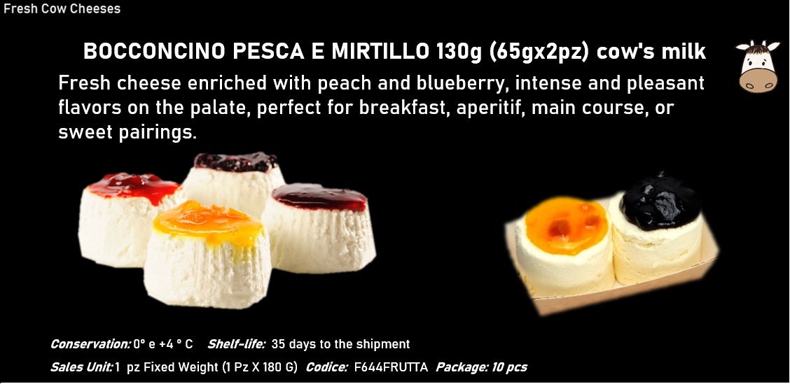 BOCCONCINO PESCA E MIRTILLO 130g (65gx2pz) al latte vaccino
