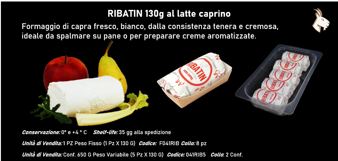 RIBATIN 130g al latte caprino - RIBATIN AROMI 130g al latte caprino