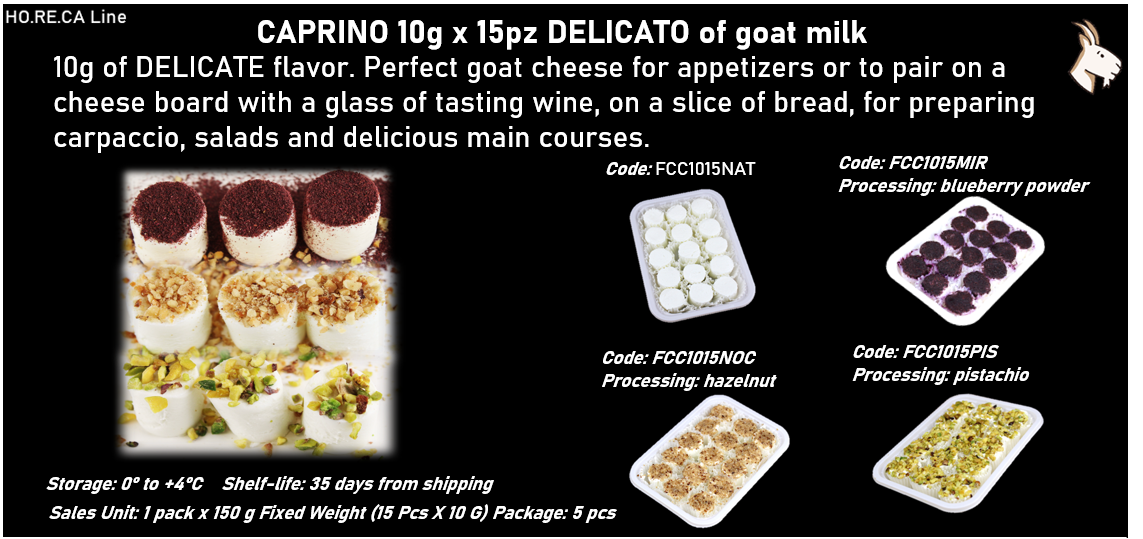 CAPRINO 10g x 15pz al latte caprino:  - DELICATO - GUSTOSO - SAPORITO
