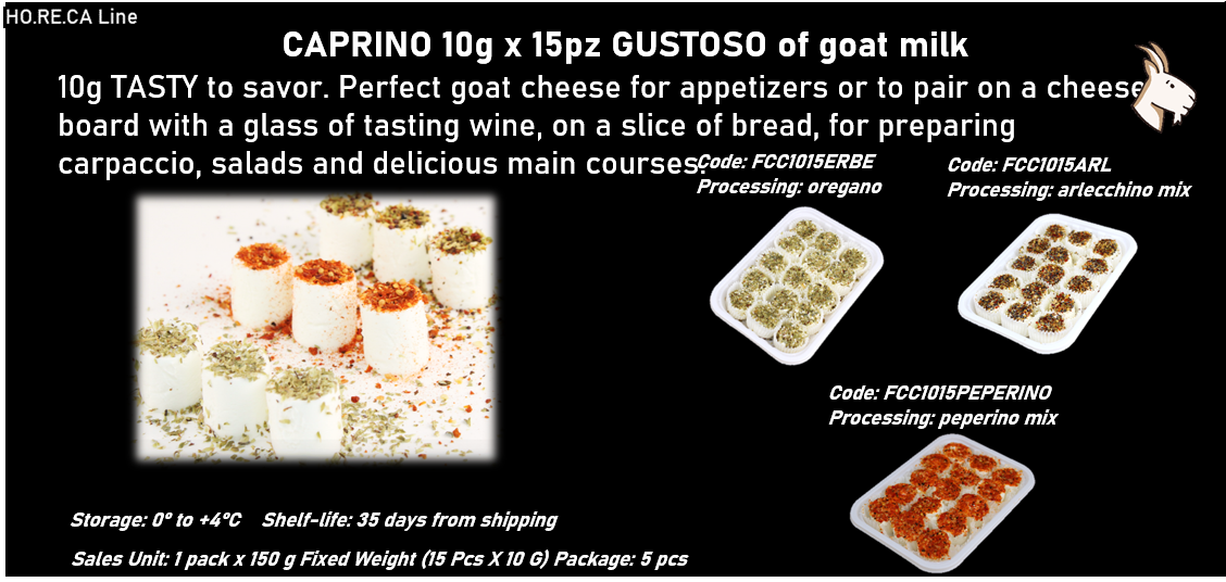 CAPRINO 10g x 15pz al latte caprino:  - DELICATO - GUSTOSO - SAPORITO