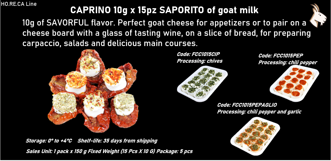 CAPRINO 10g x 15pz al latte caprino:  - DELICATO - GUSTOSO - SAPORITO