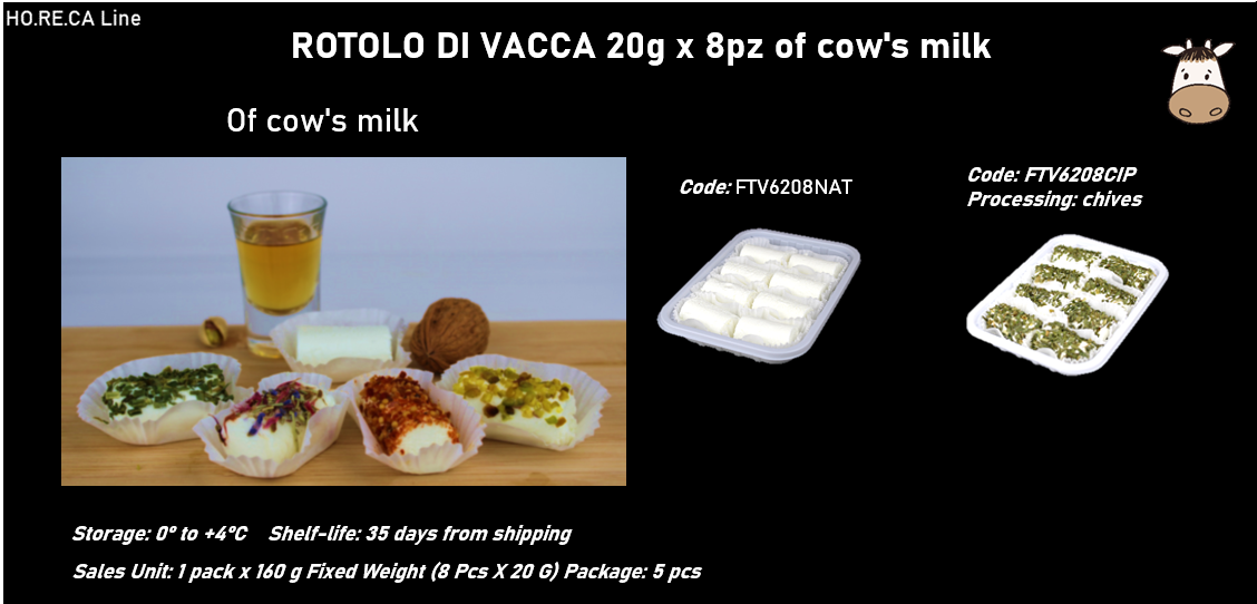 ROTOLO DI VACCA MONOGUSTO 20g x 8pz al latte vaccino