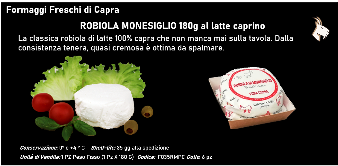 ROBIOLA MONESIGLIO 180g al latte caprino