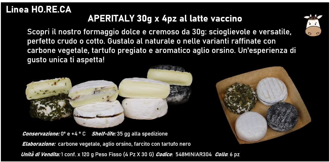 APERITALY 4PZx30G al latte vaccino 120g a peso fisso