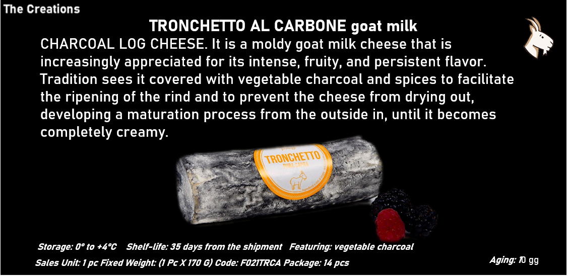 TRONCHETTO AL CARBONE al latte caprino