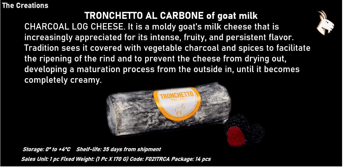 TRONCHETTO AL CARBONE al latte caprino